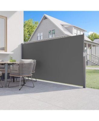 Retractable Side Awning, Double Side Awning, Waterproof Folding Outdoor Privacy Screen