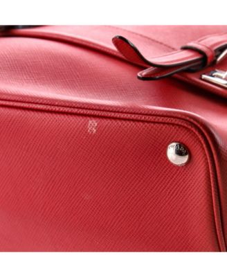 Medium Half Flap Double Turn Lock Satchel Saffiano Leather