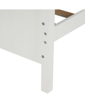 Twin Size Platform Bed Frame with Wood Slat Support Headboard Footboard and Classic Design