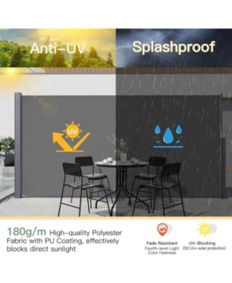 Retractable Side Awning, Double Side Awning, Waterproof Folding Outdoor Privacy Screen