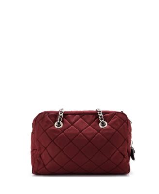 Medium Chain Shoulder Bag Quilted Tessuto