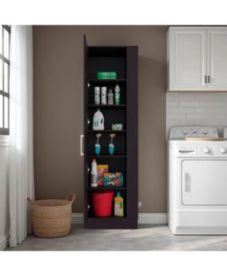 Fairfield Utility Storage Cabinet with 6-Tier Shelf and Broom Hangers