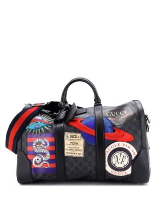Small Night Courrier Carry On Convertible Duffle GG Coated Canvas with Applique