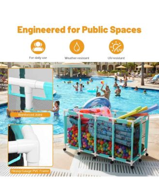 274 Gallon Pool Float Storage Bin Blue Cover Replacement Rolling Raft Noodles Cart Organizer