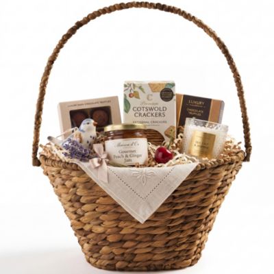 Easter Basket, Small Woven Easter Basket for Kids w/ Collapsible Handle, Tapered Shape