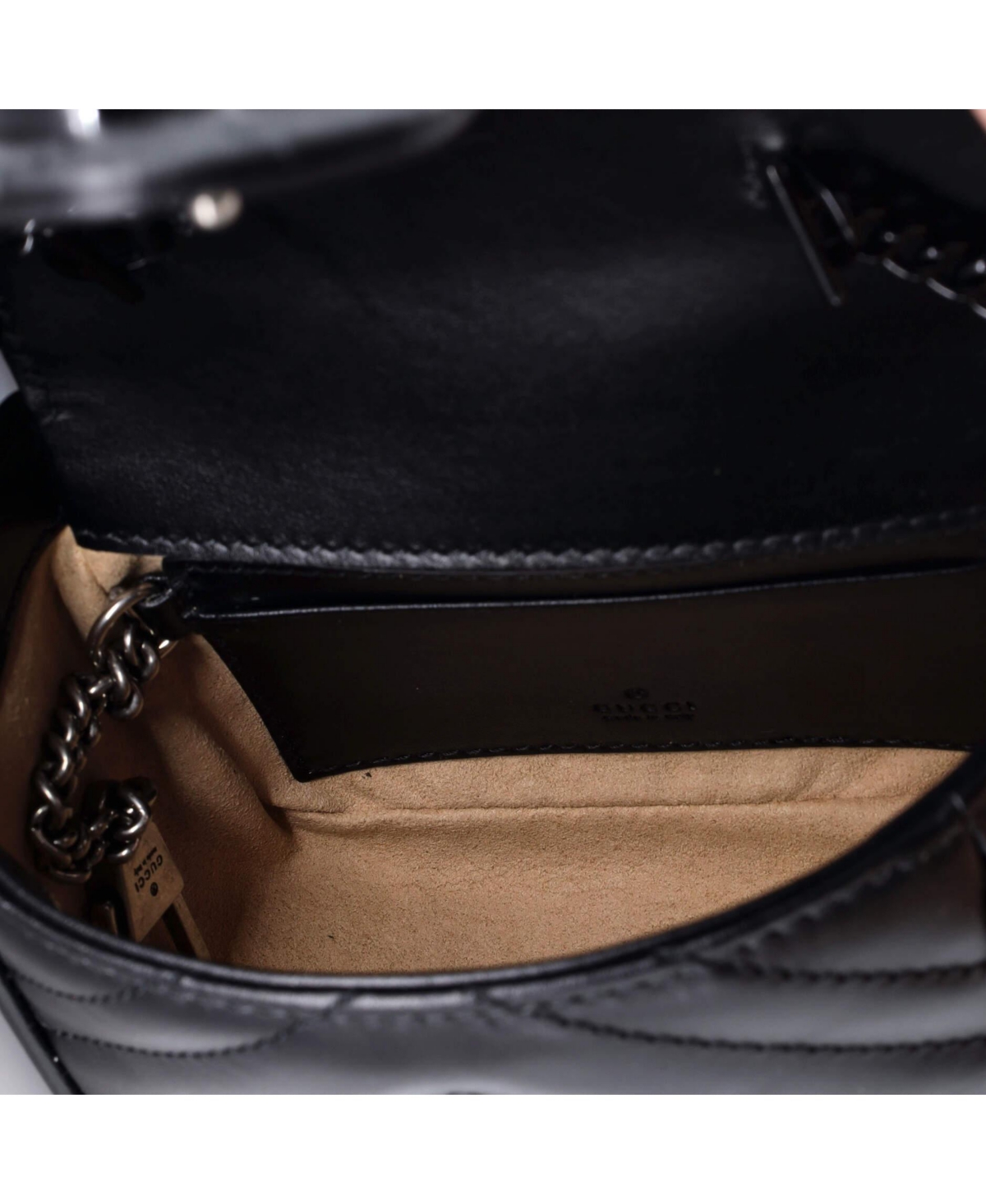 Pre-Owned Gucci Mini Gg Marmont Flap Belt Bag Matelasse Leather