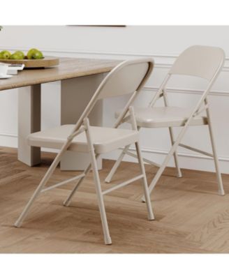 Folding Chairs Set of 2 Metal Chairs and Hold Up to 350 Pounds Foldable Chairs for Outdoor and Indoor, Lightweight Folding Chair