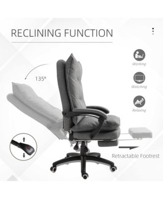 360degree(s) Swivel Executive Home Office Chair with Adjustable Height and Retractable Footrest