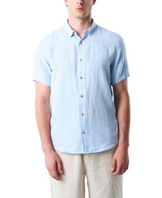 Men's Men Short-Sleeve Linen Shirt with VZ Embroidery.
