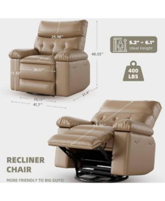 Oversized Manual Recliner Sofa Chair for Living Room, Bedroom, Nursery