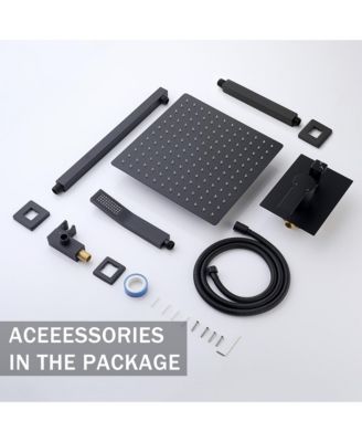 10-Inch Ceiling Mount Rainfall Shower System, All-Metal Rain Showerhead with Handheld Sprayer