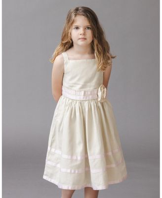Toddler Girls Linen Cami Rosette Dress