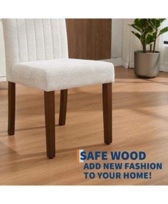 Parsons Button Tufted Dining Chairs Set of 2,Upholstered Fabric Kitchen Chairs with Wood Legs and Padded Seats,Living Room Kitchen