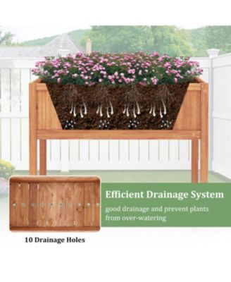 Raised Wooden Garden Bed with Storage & 220 lb Capacity