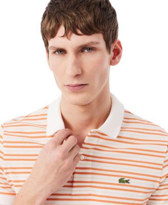 Men's Classic Fit Striped Pique Polo Shirt