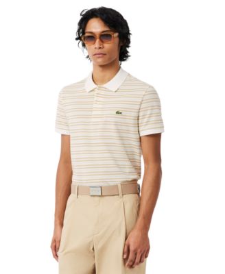 Men's Classic Fit Striped Pique Polo Shirt