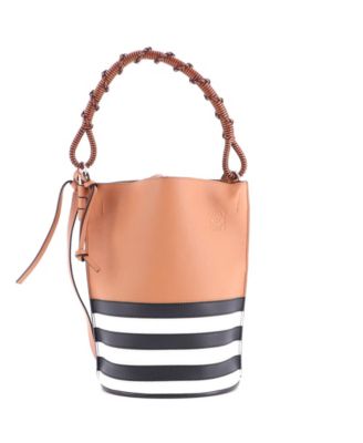 Medium Gate Top Handle Bucket Bag Leather