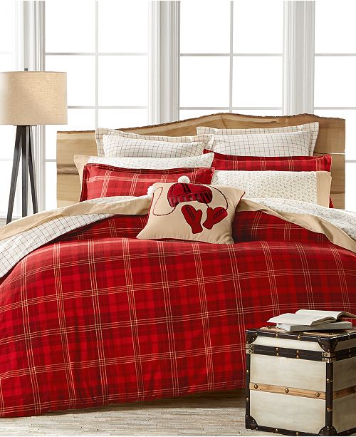 Martha Stewart Collection Appleton Plaid Flannel Duvet Covers, Created for Macy&#39;s & Reviews ...