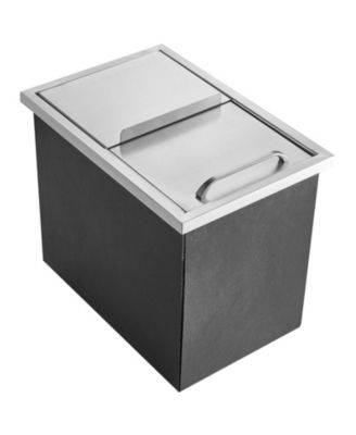 18 x 12 x 14.5 Inch Drop-In Stainless Steel Ice Chest, 40.9 Qt with Sliding Lid