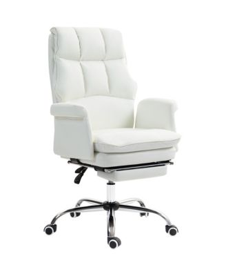 Executive PU Leather Office Chair with Footrest and Recline