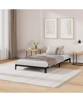 6" Twin Metal Bed Frame, Heavy Duty with 600 LBS Capacity, Steel Slats, No Box Spring, Noise Free, Sturdy.