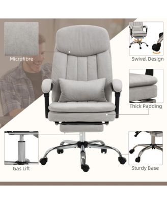 Microfiber Executive Massage Office Chair with Heated Recline