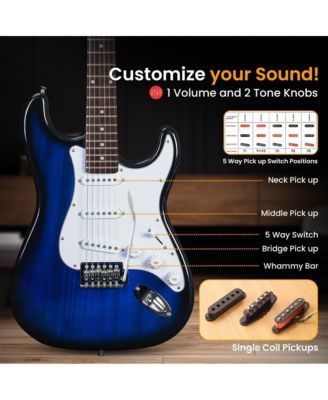 ST Style 6-String Electric Guitar Kit with 5W Amplifier - High Gloss