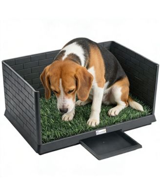Dog Grass Pad with High Walls and Tray, Indoor Potty Tray