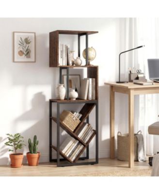 6 Tier Geometric Tree Bookshelf S Shape Open Shelf Bookcase