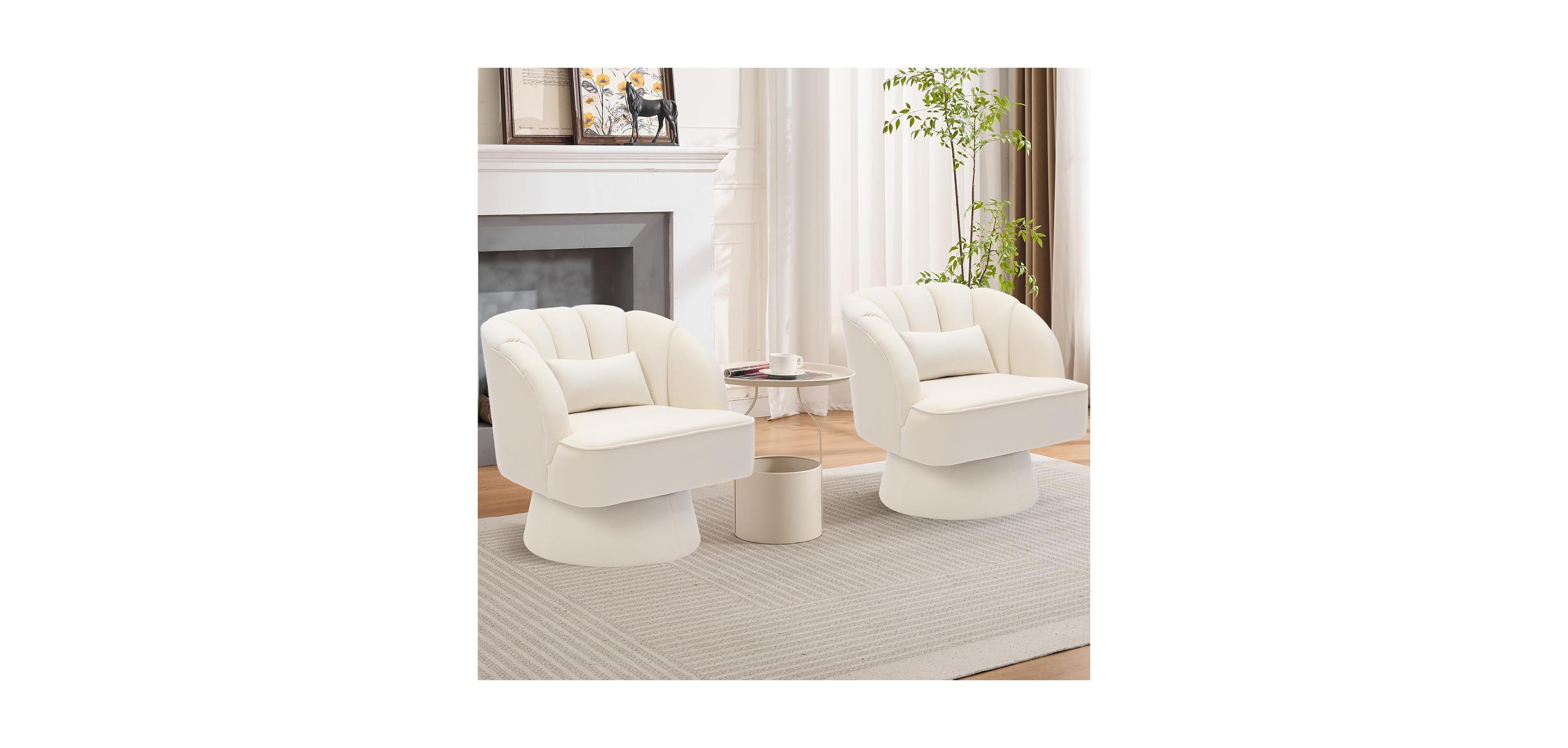 gaomon 360° Swivel Barrel Accent Chair Set of 2