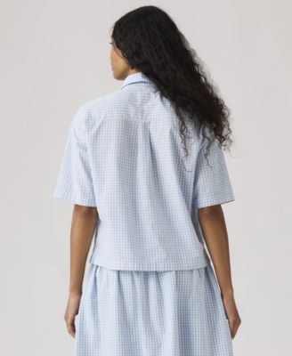 Women's Novelty Harlie Short-Sleeve Cotton Cropped Shirt