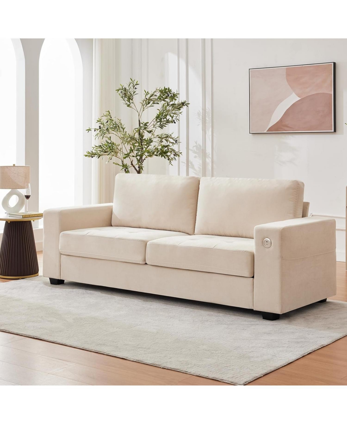 gaomon 90" Oversized Mid-Century Chenille Cloud Couch