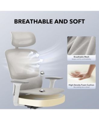 Ergonomic Office Chair with Adjustable Lumbar Support, High-Back Desk Chair with Headrest