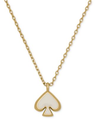Gold-Tone Brass Spade Enamel Mini Pendant Necklace