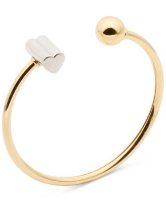 Two-Tone Plated Geo Pop Flex Cuff Bracelet