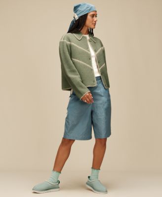 UGG Women's Karsyn Lettuce Edge Quarter Logo Socks