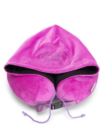 Pinstripe Hooded Memory Foam 11" Travel Neck Pillow