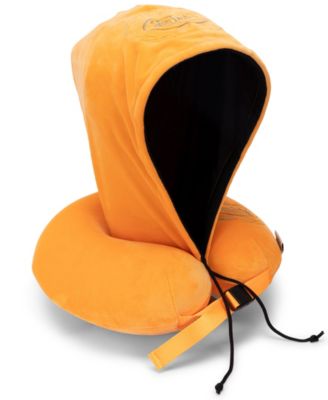 Pinstripe Hooded Memory Foam 11" Travel Neck Pillow