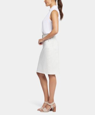 Petite High-Waist Button Closure Skirt