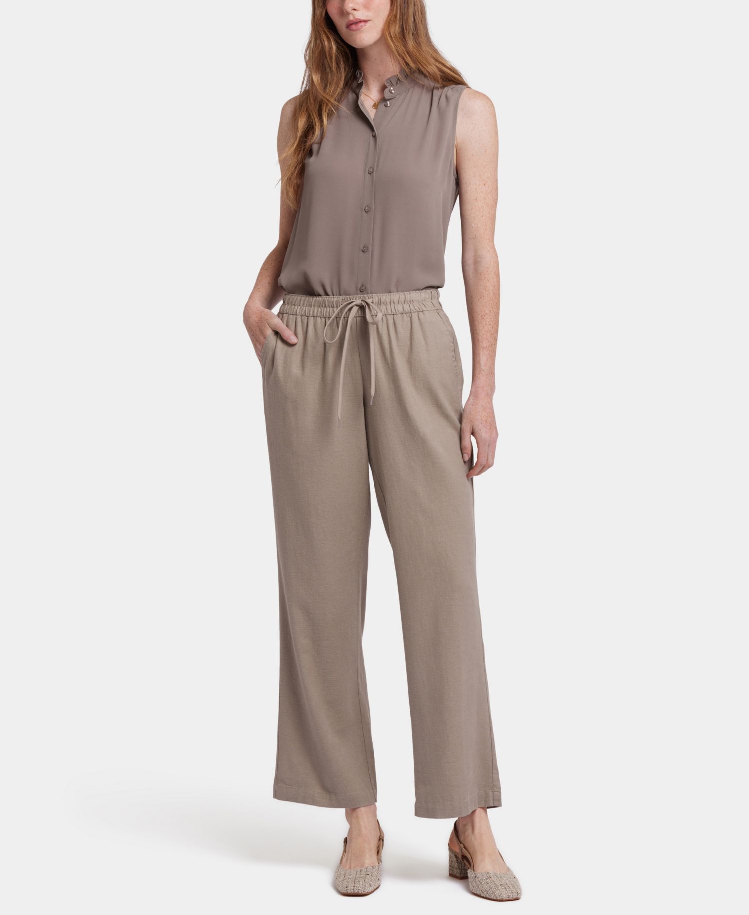 Petite Relaxed Drawstring Pull-On Pants