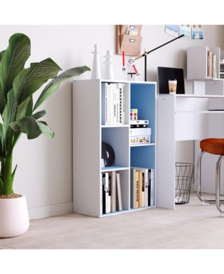 5 Cube Storage Bookshelf Kids Toy Organizer Horizontal Vertical, Blue