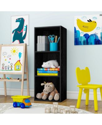 3 Cube Decorative Bookshelf Open Bookcase Toy Storage Organizer Horizontal Vertical, Black