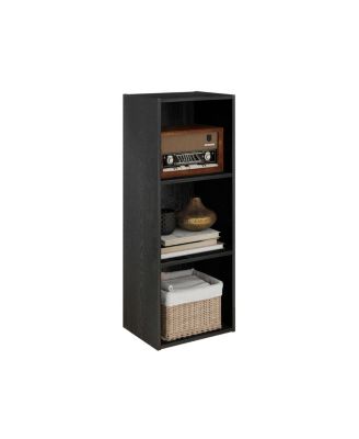 3 Cube Decorative Bookshelf Open Bookcase Toy Storage Organizer Horizontal Vertical, Black