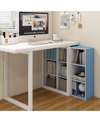3 Cube Decorative Bookshelf Open Bookcase Toy Storage Organizer Horizontal Vertical, Blue