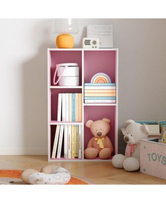 5 Cube Storage Bookshelf Kids Toy Organizer Horizontal Vertical, Pink
