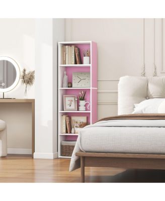 5 Cube Decorative Open Bookshelf Kids Toy Storage Organizer Horizontal Vertical, Pink