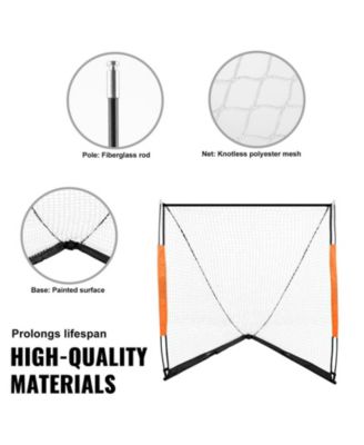 6 x 6 Ft Portable Lacrosse Goal with Fiberglass Frame and Carry Bag