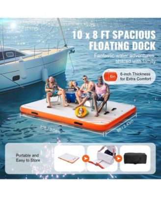Inflatable Floating Dock Platform with Non-Slip Surface and Ladder