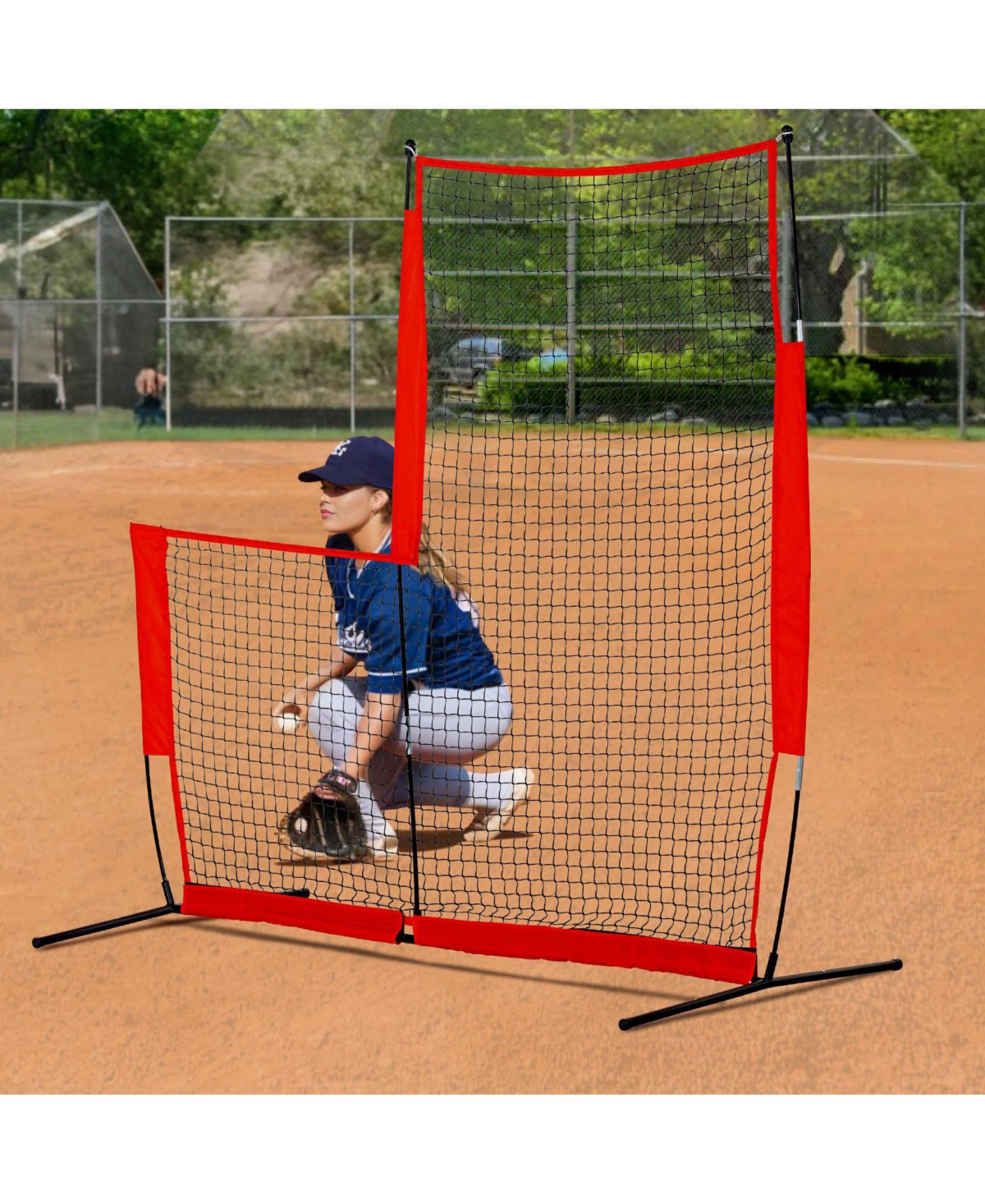 Mecale 7 x 7 Ft Baseball and Softball L Screen with Carry Bag