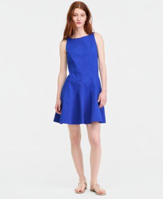 Women's Seamed Boat-Neck Sleevelss Mini Dress